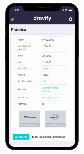 Control de saldo de prácticas. Programa gestión autoescuelas.