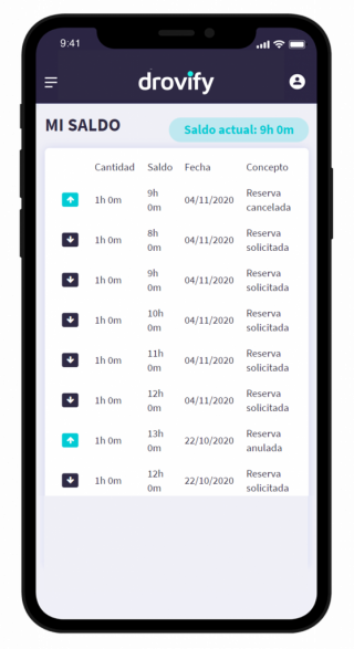 Control de saldo de prácticas. Programa gestión autoescuelas.