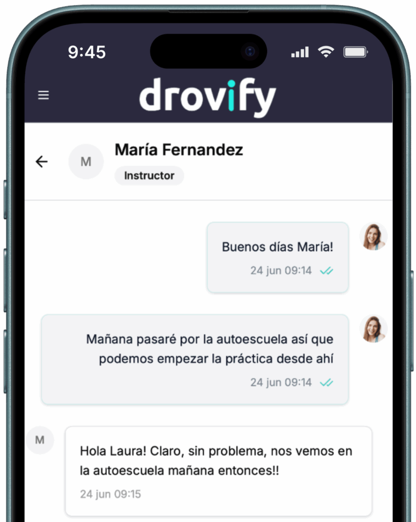 Drovify chat alumno
