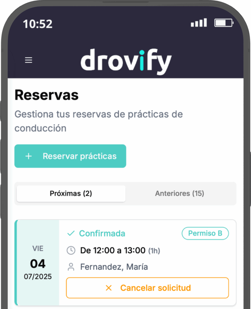 Drovify reserva alumno